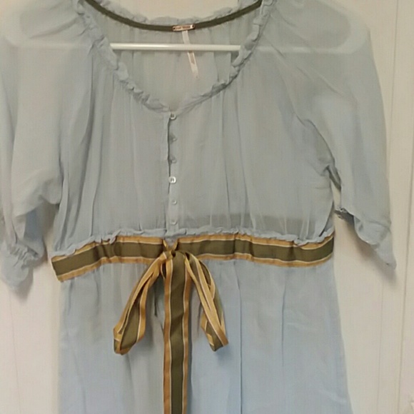 Like NEW! Free People free flowing baby blue top - Picture 2 of 3